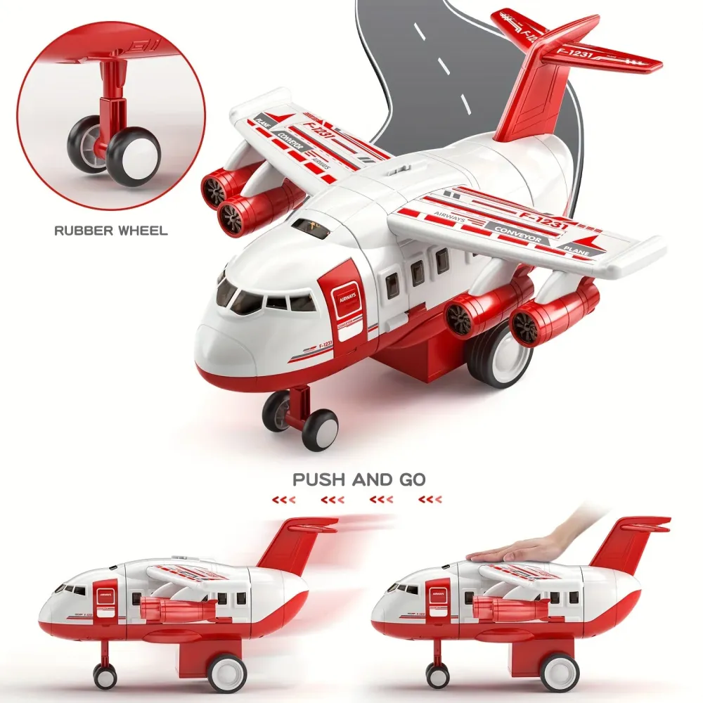 SkyRescue | Divertimento avventuroso - Set gioco aereo e camion dei pompieri con tappeto da gioco
