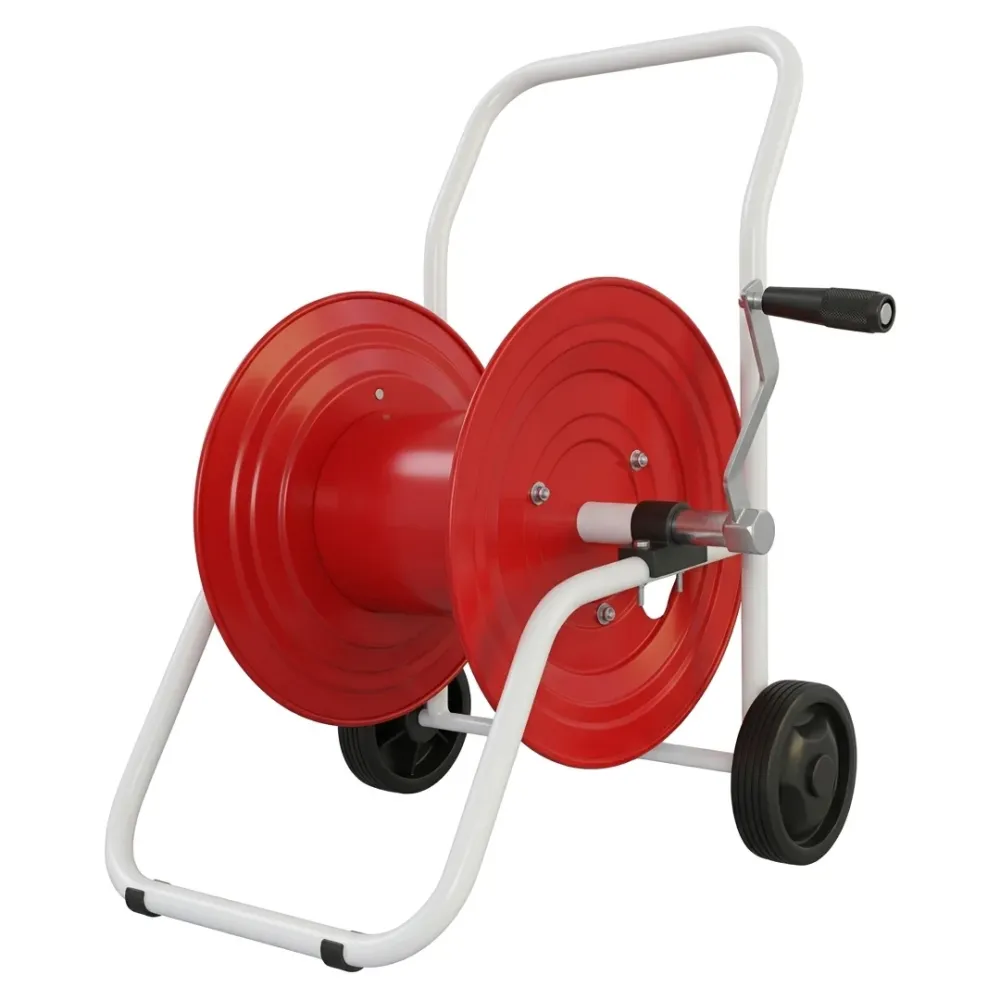 Avvolgitubo carrellato Professional acciaio epossidico ruote pneum 70mt 3/4