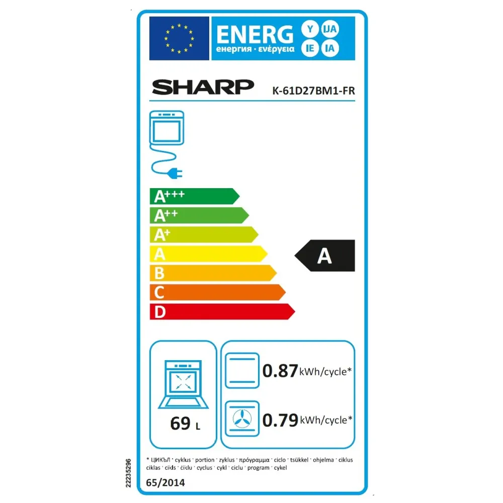 Sharp Forno da incasso K-61D27BM1-FR, 60 cm