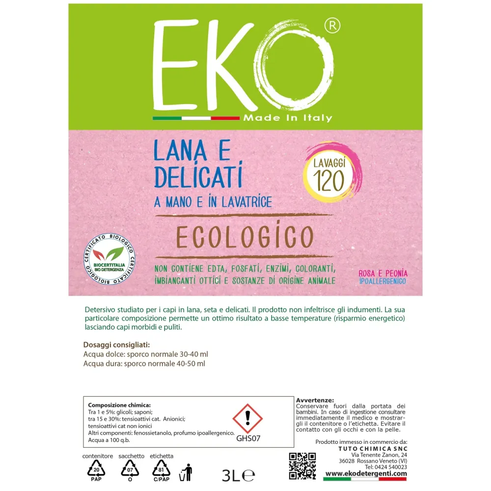 Bag Box Kit Eko detersivo lana e delicati ecologico