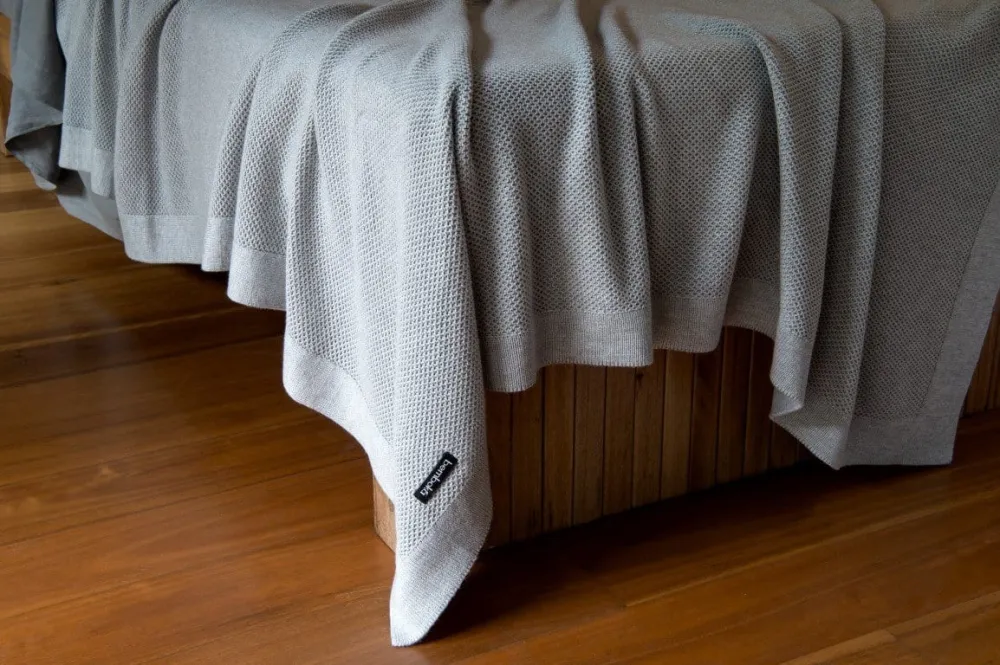 Bemboka Honeycomb Bamboo Throw Pre Shrunk Dove