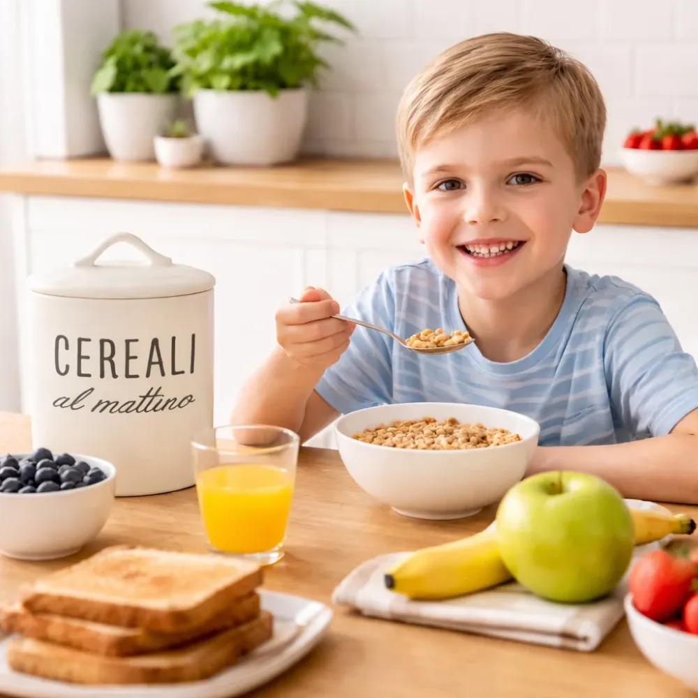 Barattolo Cereali Ceramica Ermetico 16 cm “Cereali al Mattino” Simple Day