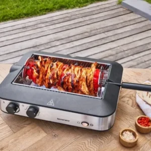 Barbecue elettrico per interni ed esterni 350°C Basso Fumo Timer 1600W Kebab BBQ