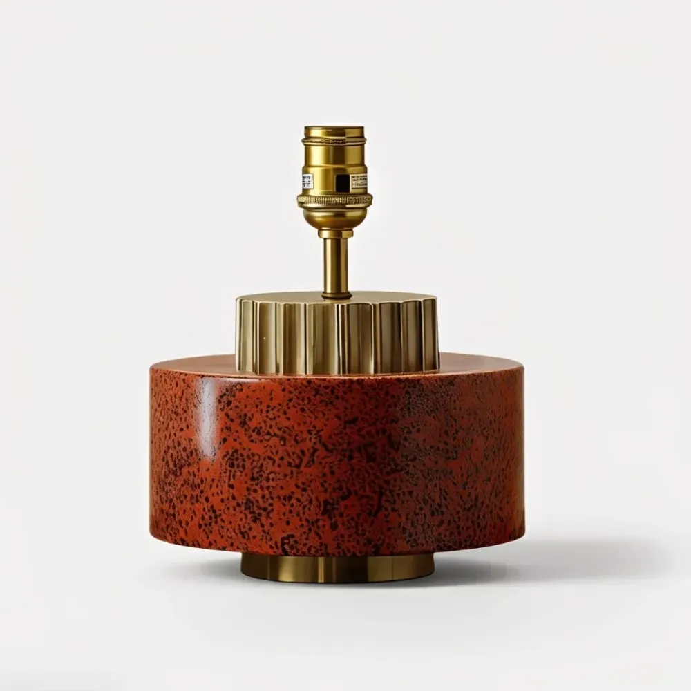 Base per lampada da tavolo cilindrica stratificata metallo vintage Leora At Ease Home Life