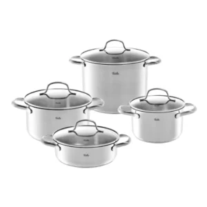 Ⓜ️🔵🔵🔵 Fissler San Francisco 4 pezzi - Set 4 pezzi, Serie San Francisco, Acciaio inox satinato (esterna)/ Acciaio inox luci...