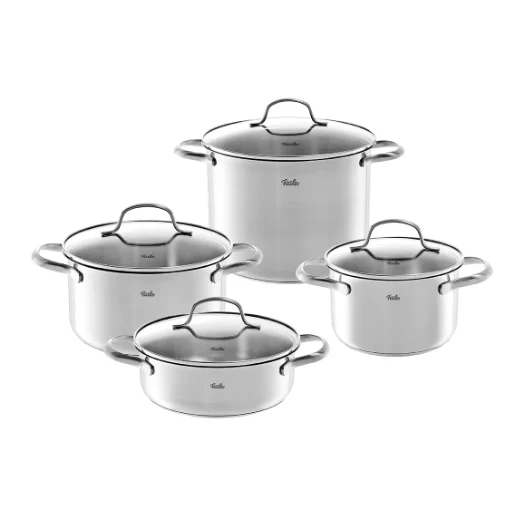 Ⓜ️🔵🔵🔵 Fissler San Francisco 4 pezzi - Set 4 pezzi, Serie San Francisco, Acciaio inox satinato (esterna)/ Acciaio inox luci...