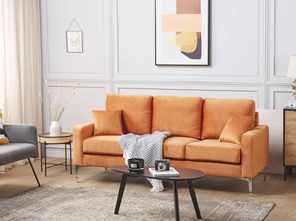 3 Seater Vellutato Sofa Orange GAVLE