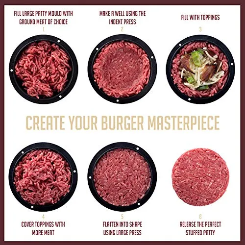 Flybiz Premium Pressa per Hamburger - Set 3 1 - Stampo Hamburger...