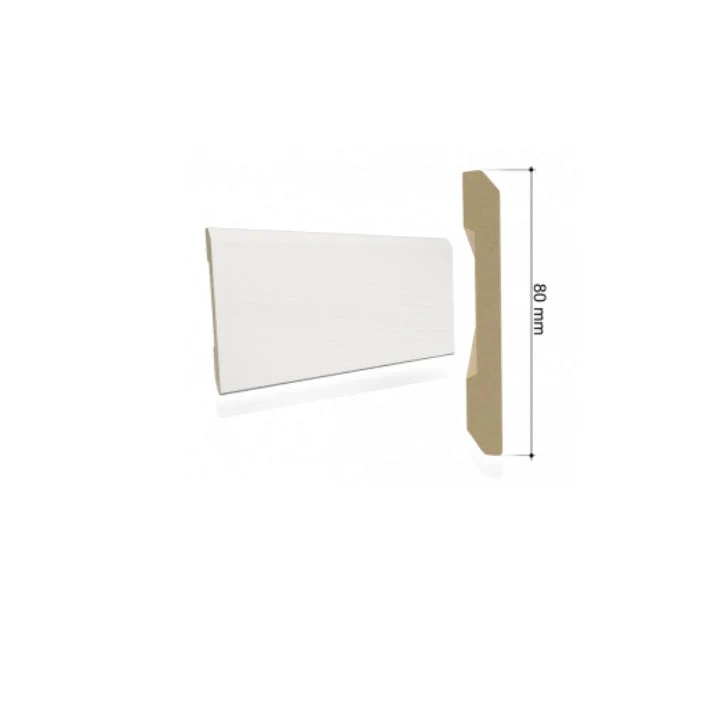 KIT 5 PEZZI BATTISCOPA B8 80X10X2250 MM. IDRO BIANCO STRUTTURA