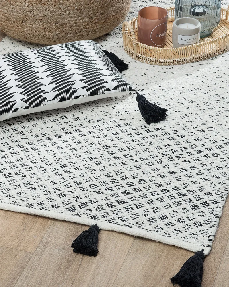 Area tappeto 80 x 150 bianco e nero GEMLIK