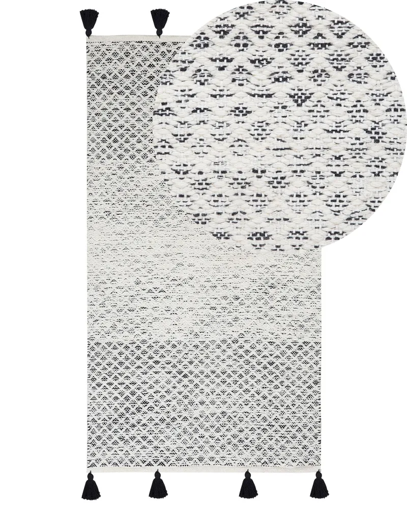 Area tappeto 80 x 150 bianco e nero GEMLIK