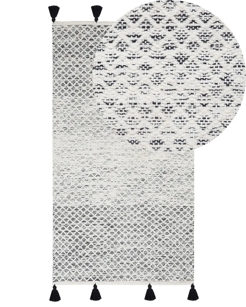 Area tappeto 80 x 150 bianco e nero GEMLIK