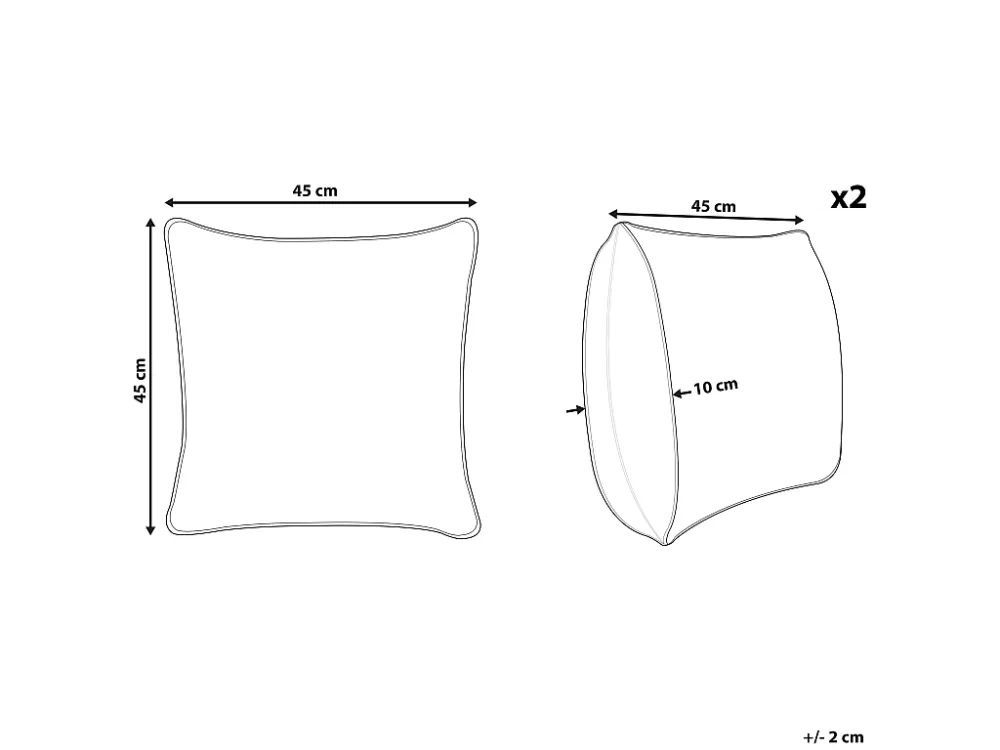 Set di 2 cuscini cotone senape e bianco infangato 45 x 45 cm LYCROIS