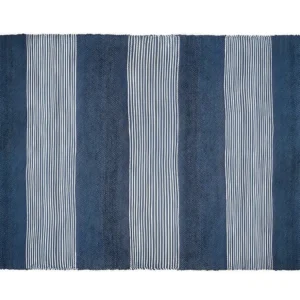 Tappeto 160 x 230 cm Juta tessuto mano Blu marine e Bianco KOCHI