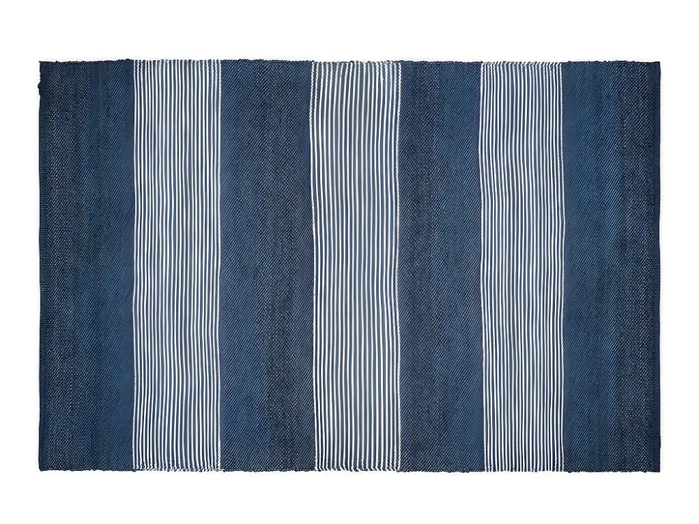 Tappeto 160 x 230 cm Juta tessuto mano Blu marine e Bianco KOCHI