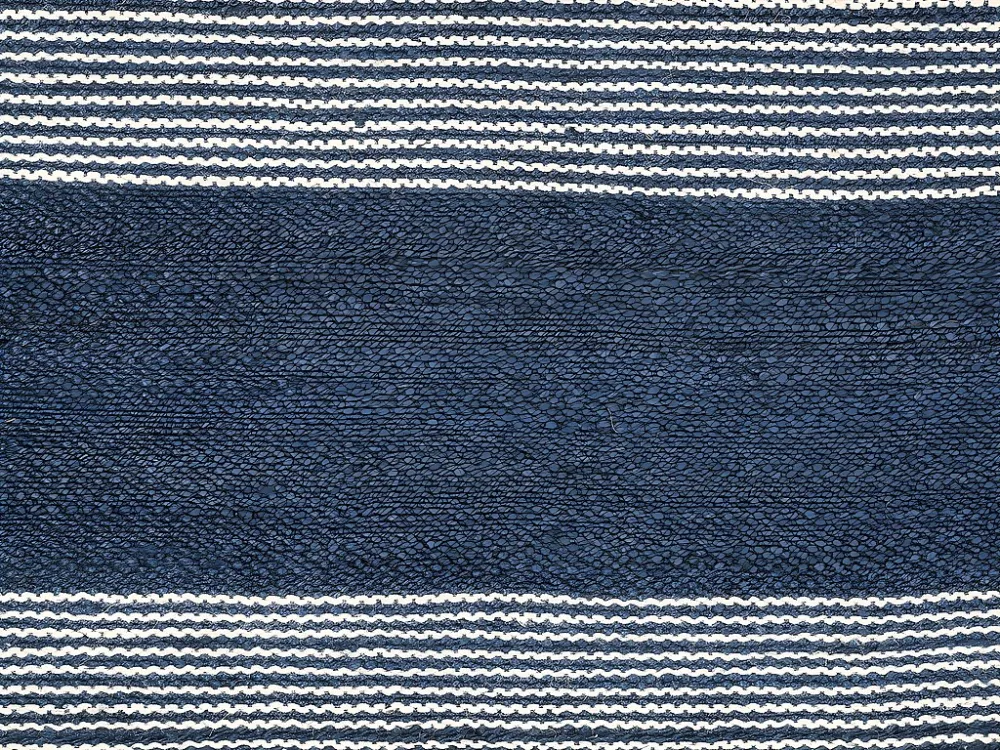 Tappeto 160 x 230 cm Juta tessuto mano Blu marine e Bianco KOCHI