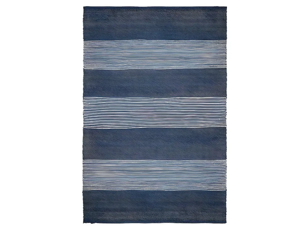 Tappeto 160 x 230 cm Juta tessuto mano Blu marine e Bianco KOCHI