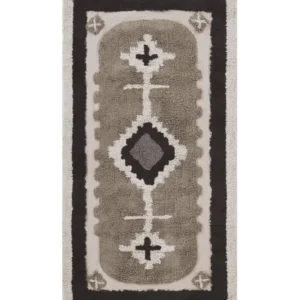 Tappeto beige e nero cotone 80 x 150 cm GEYVE