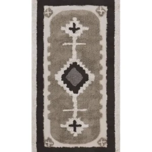 Tappeto beige e nero cotone 80 x 150 cm GEYVE