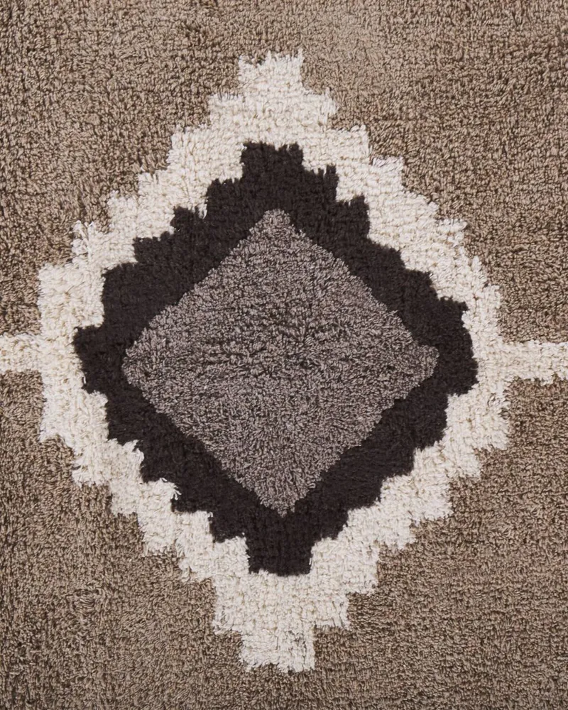 Tappeto beige e nero cotone 80 x 150 cm GEYVE