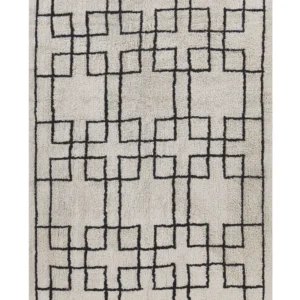Tappeto beige e nero cotone 160 x 230 cm TURHAL