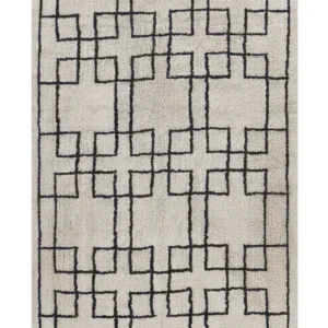 Tappeto beige e nero cotone 160 x 230 cm TURHAL