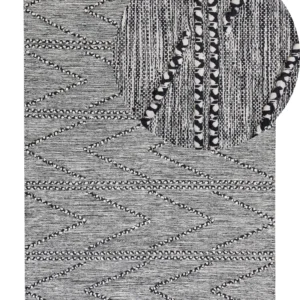 Tappeto cotone 160 x 230 cm bianco e nero TERMAL