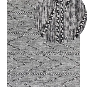 Tappeto cotone 160 x 230 cm bianco e nero TERMAL