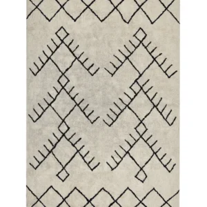 Tappeto cotone beige limpido e nero 160 x 230 cm ERLER