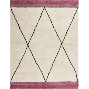 Tappeto cotone beige palese e rosa 160 x 230 cm AFSAR