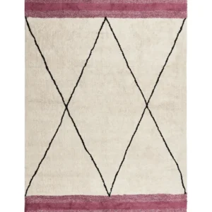 Tappeto cotone beige palese e rosa 160 x 230 cm AFSAR