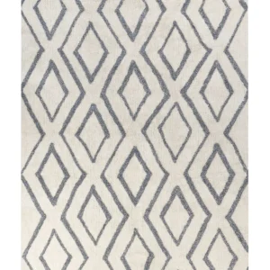 Tappeto cotone bianco e blu 160 x 230 cm MENDERES