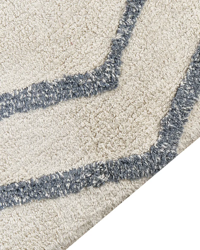Tappeto cotone bianco e blu 160 x 230 cm MENDERES