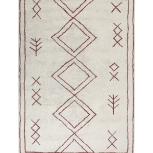 Tappeto cotone bianco imbrattato e rosso scuro 160 x 230 cm KENITRA
