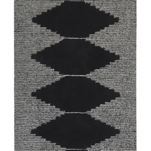 Tappeto cotone bianco e nero 160 x 230 cm BATHINDA