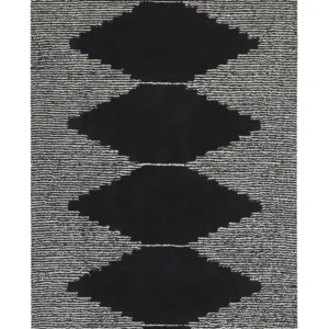 Tappeto cotone bianco e nero 160 x 230 cm BATHINDA