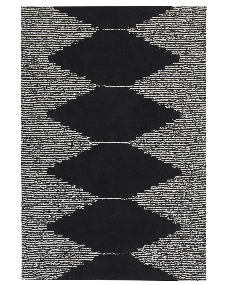 Tappeto cotone bianco e nero 160 x 230 cm BATHINDA