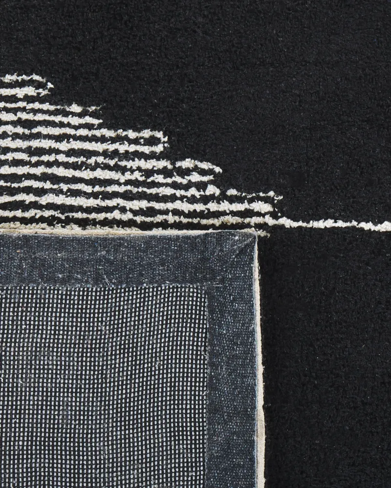 Tappeto cotone bianco e nero 160 x 230 cm BATHINDA