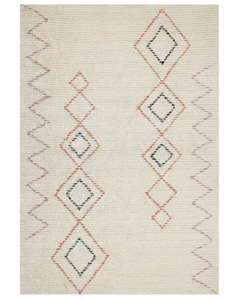 Tappeto cotone camoscio rosso e nero 160 x 230 cm GUWAHATI