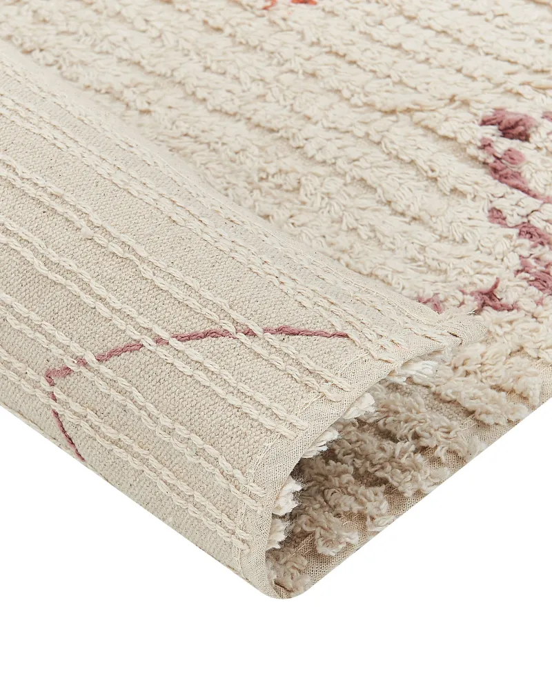 Tappeto cotone camoscio rosso e nero 160 x 230 cm GUWAHATI