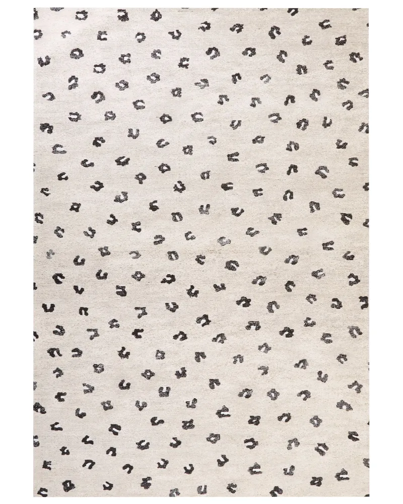 Tappeto cotone crema e nero 160 x 230 cm AFIS