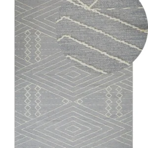 Tappeto cotone grigio chiaro e bianco imbrattato 160 x 230 cm KHENIFRA