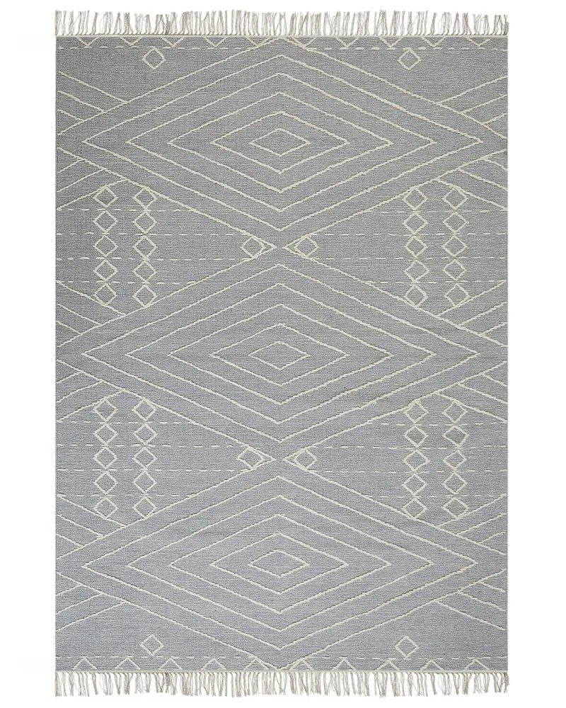 Tappeto cotone grigio chiaro e bianco imbrattato 160 x 230 cm KHENIFRA