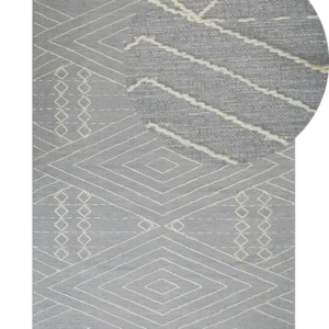 Tappeto cotone grigio chiaro e bianco unto 160 x 230 cm KHENIFRA