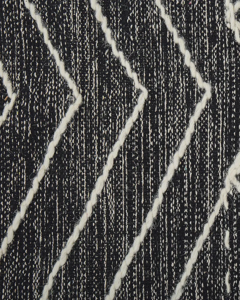 Tappeto cotone nero e bianco infangato 160 x 230 cm KHENIFRA