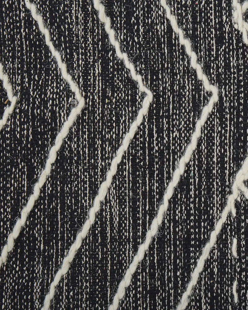 Tappeto cotone nero e bianco infangato 160 x 230 cm KHENIFRA