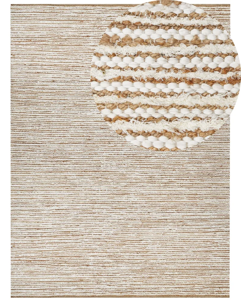 Tappeto cotone nocciola e bianco 300 x 400 cm BARKHAN