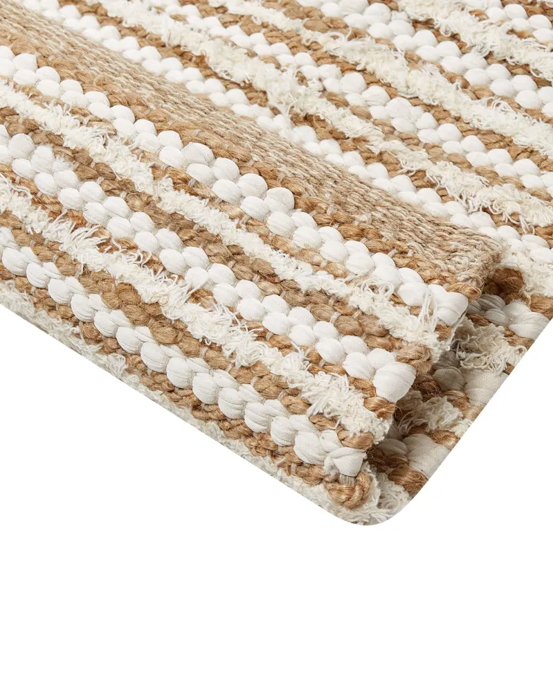 Tappeto cotone nocciola e bianco 300 x 400 cm BARKHAN