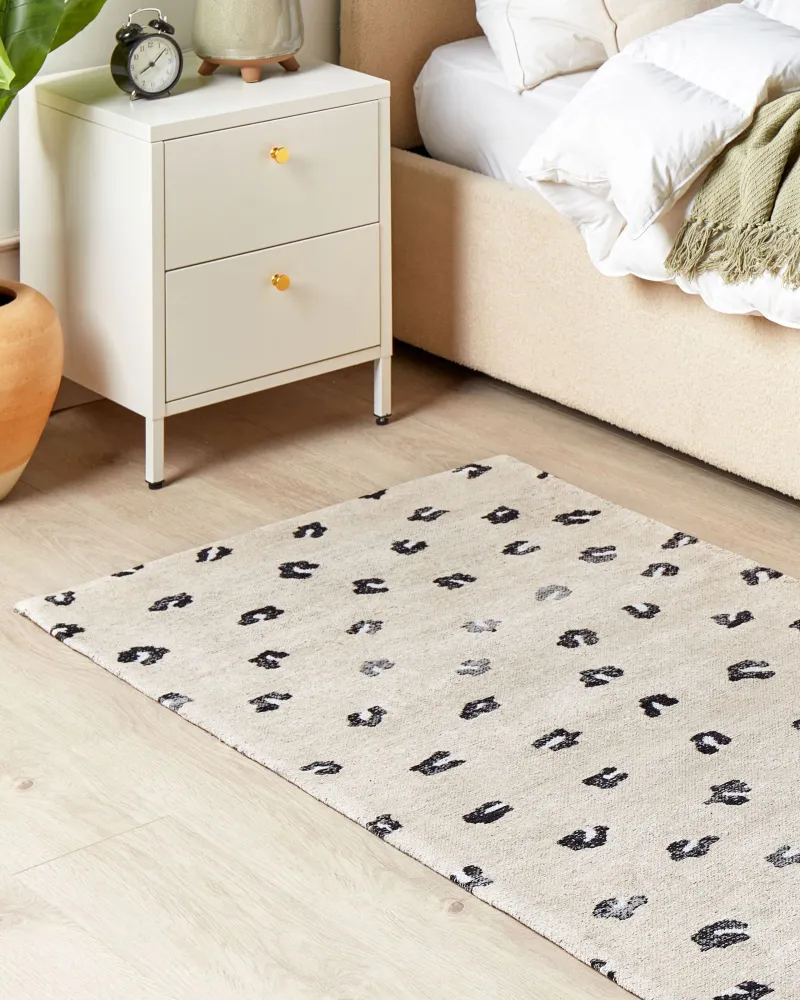 Tappeto cotone nocciola e nero 80 x 150 cm AFIS