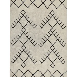 Tappeto cotone panna chiaro e nero 160 x 230 cm ERLER